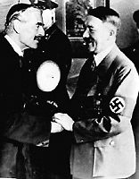 Hitler y Chamberlain en Munich, primer paso para la II Guerra Mundial