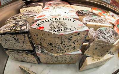 Una muestra de las variaciones del delicioso queso Roquefort