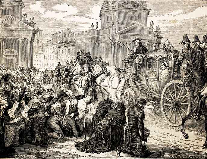 El Papa Pío VII vuelve a Roma después de la derrota de Napoleón. Nuestra Señora Auxiliadora